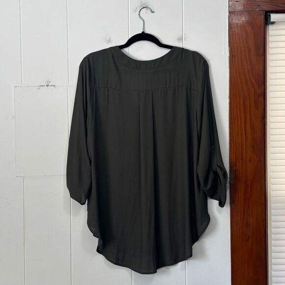 Lush Olive Green Sheer Crepe Blouse Size XL NWT - Picture 5 of 5